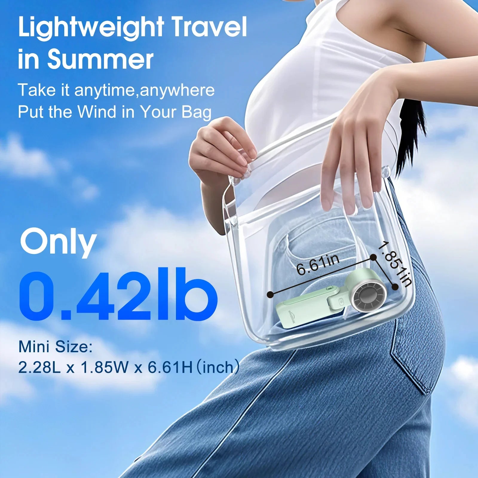 Portable Handheld Turbo Fan,180° Adjustable Foldable Desk Fan,5-Speed LED Display Foldable Handheld Fan,4000Mah Battery Rechargeable Personal Cooling Fan for Travel & Outdoor Use(Green)